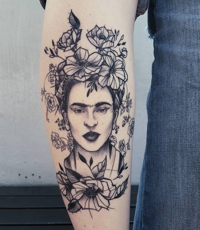 Frida Kahlo Tattoo by lingvombot