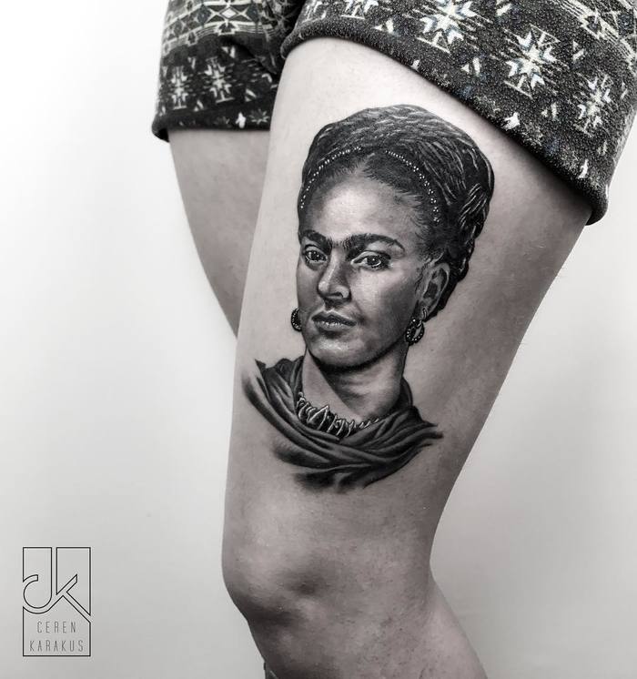 Frida Kahlo Tattoo by cerennkarakus