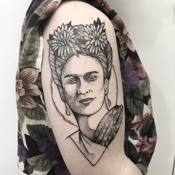 Frida Kahlo Tattoo by mariafernandeztattoo
