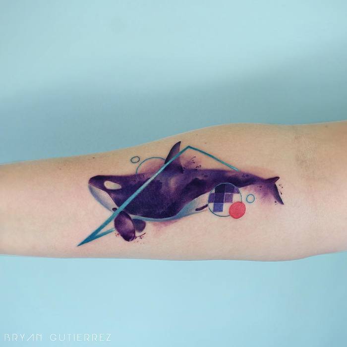 Watercolor Orca Tattoo by bryan.gee