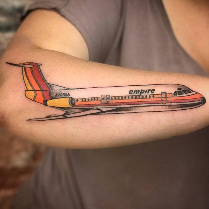 Realistic Airplane Tattoo by ivanhess