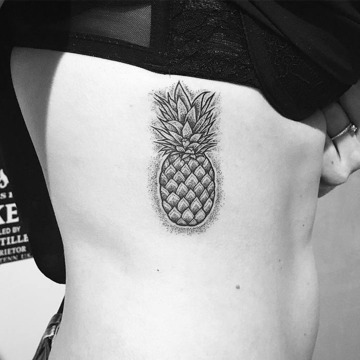Dotwork Pineapple Tattoo by wiloo_tattoo