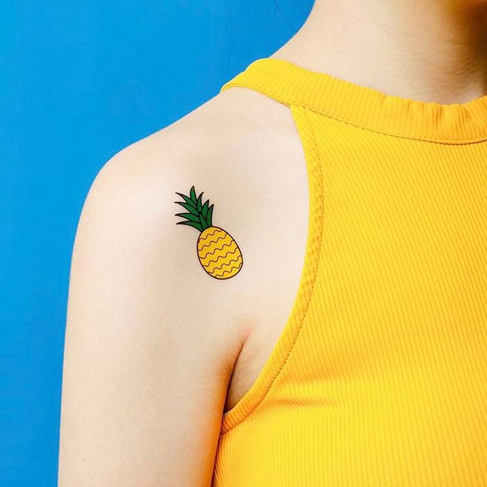 Tiny Pineapple Tattoo by surprisetattoos