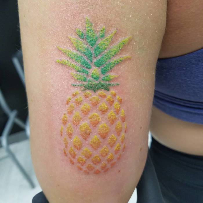 Stippled Pineapple Tattoo by itsdemidammit