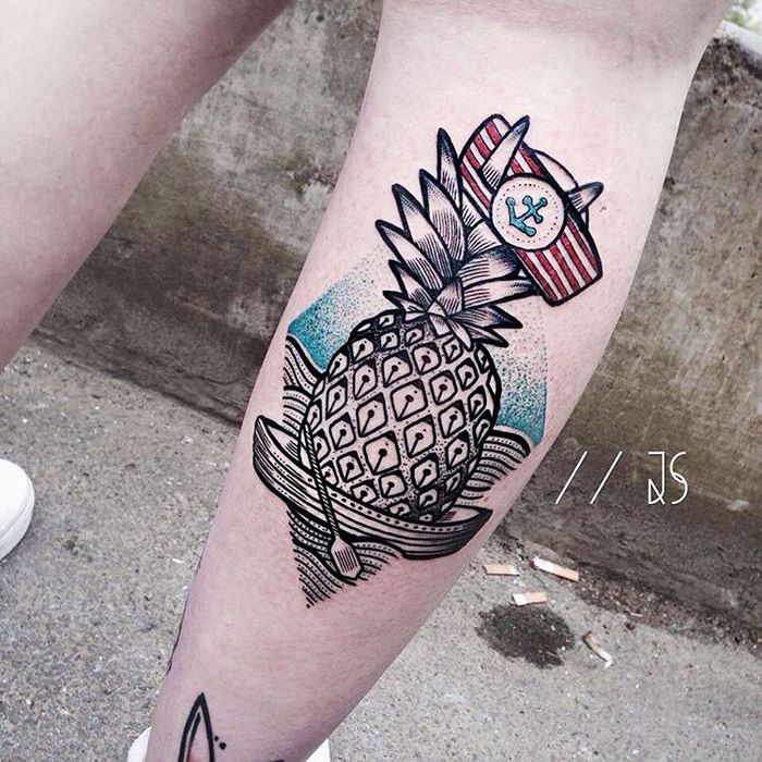 Sailor Pineapple Tattoo by jessicasvartvit