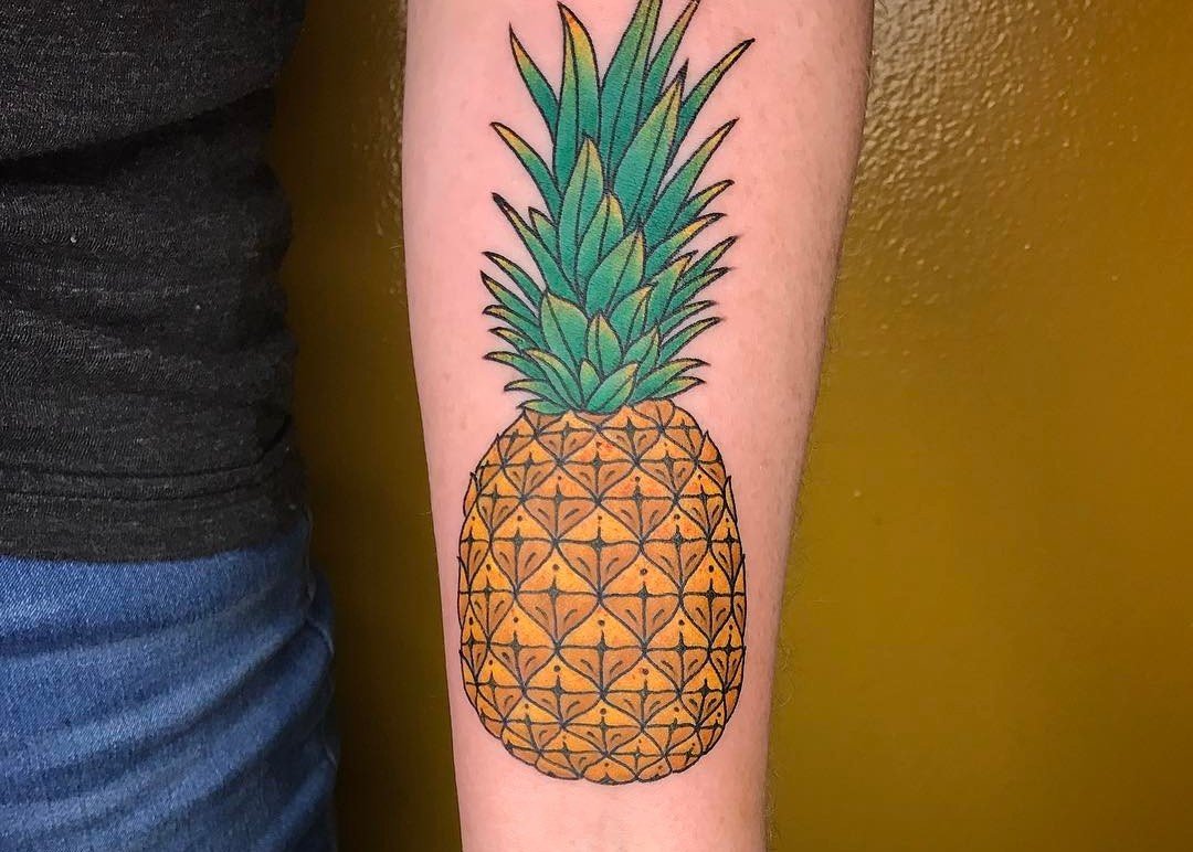 37 Fresh Pineapple Tattoo Designs for Tropical Vibes