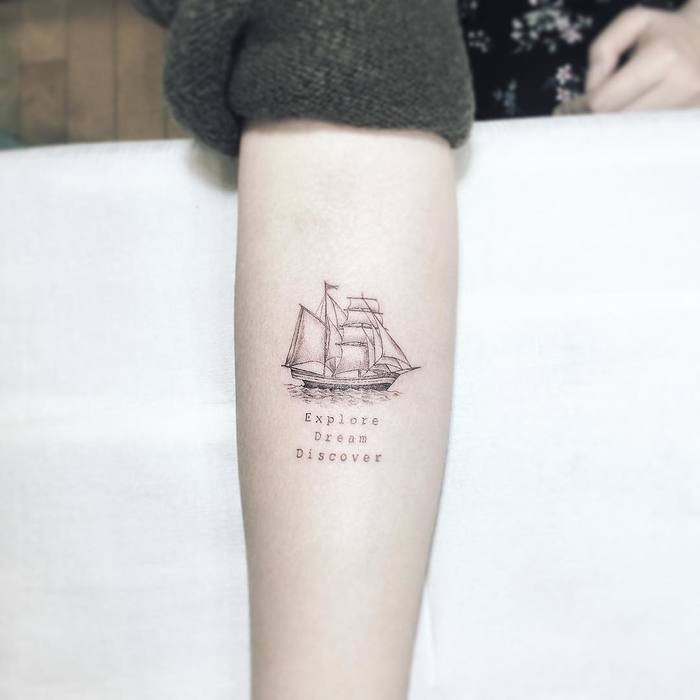 Sailing Ship Tattoo by tattooist_up