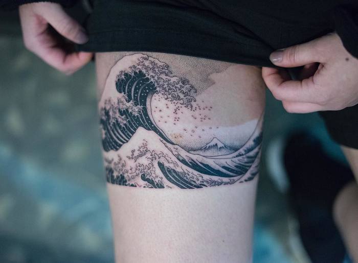 Wave Band Tattoo by oozy_tattoo