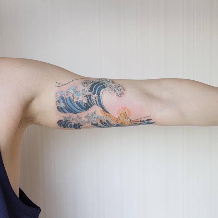 Blue Wave Tattoo by tattooistmuha