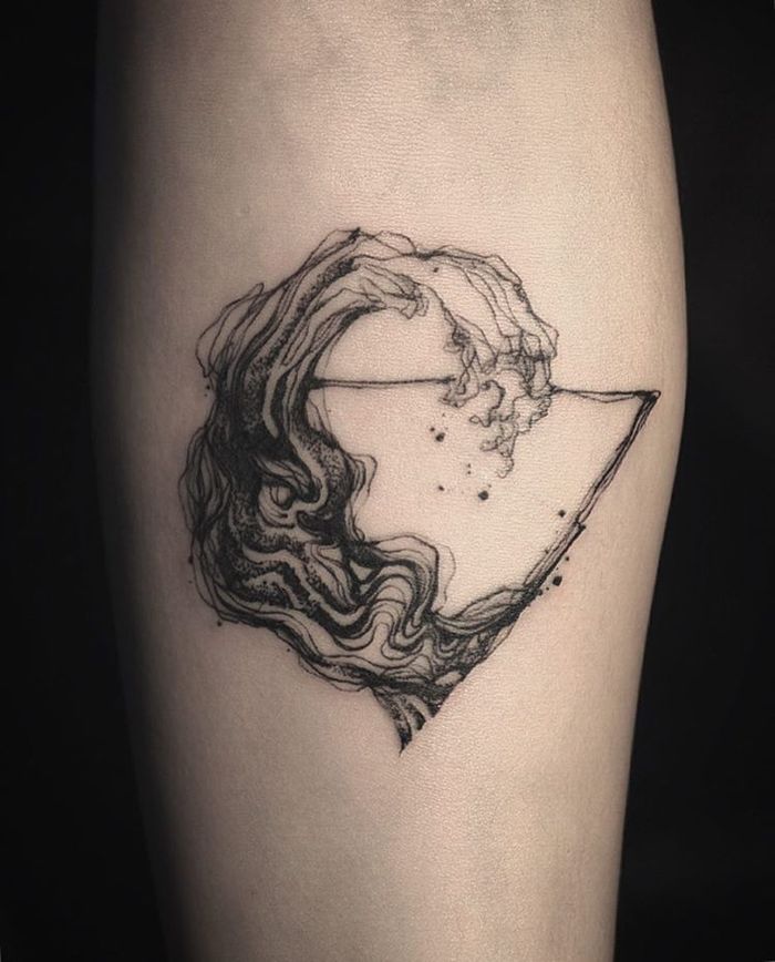 Abstract Blackwork Wave Tattoo by tattooer_nadi