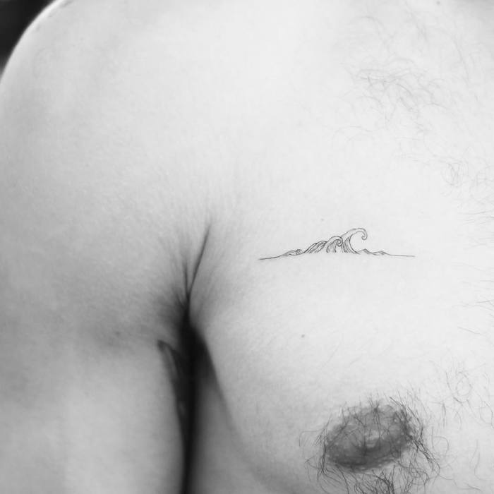 Miniaure Wave Tattoo by evantattoo