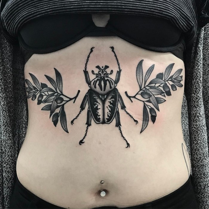 Traditional Goliath Beetle Tattoo by piwon87