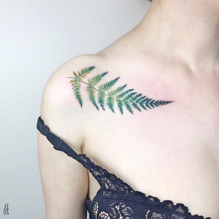 Fern Tattoo by yelizozcan_tattooer