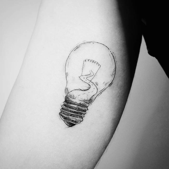 Light bulb tattoo and art nouveau flowers tshirt design Symbol of the  idea creativity creative imagination freedom Tattoo light bulb Stock  Vector  Adobe Stock