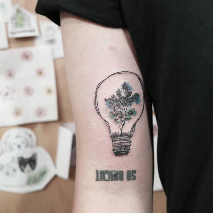 Light Bulb Tattoo by _ch11388