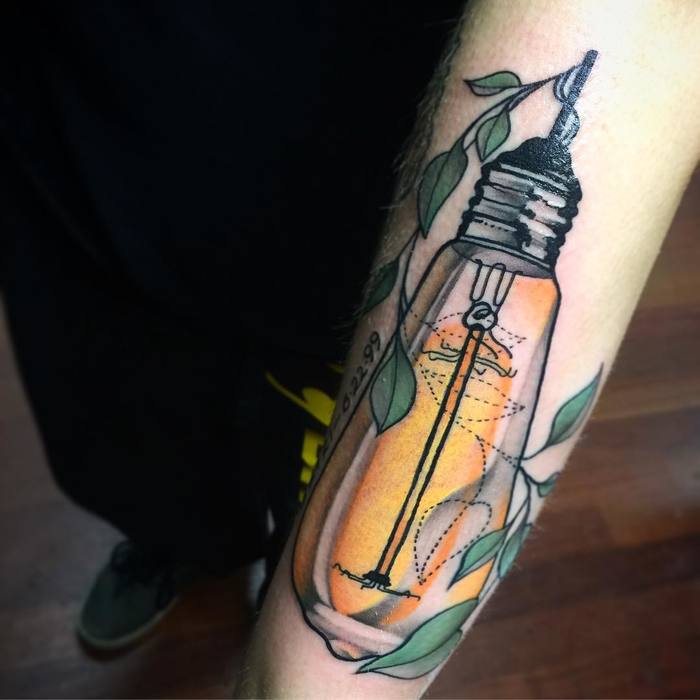 Edison Light Bulb Tattoo by carolyn_elaine_tattoo