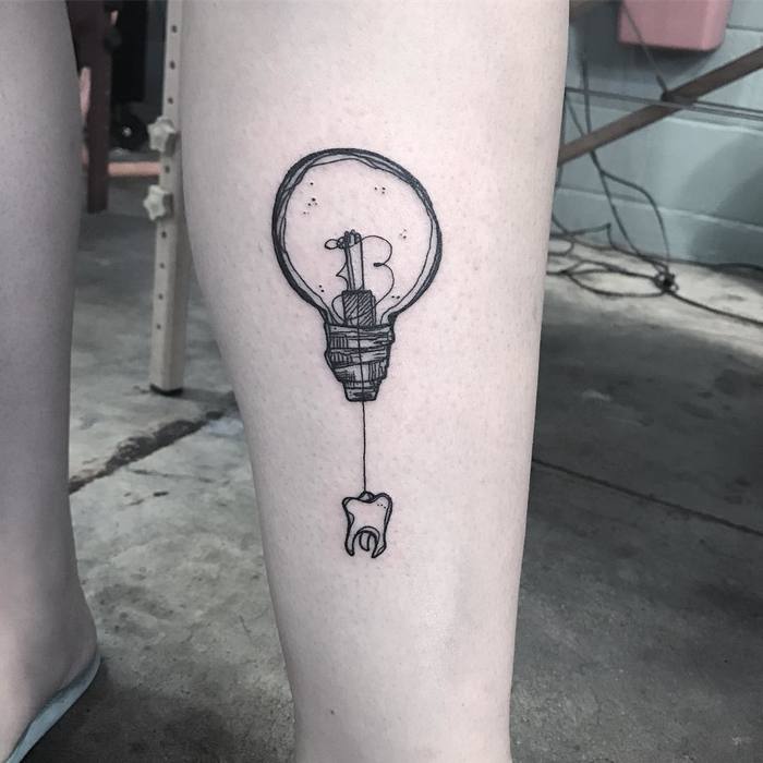 Sketchy Light Bulb Tattoo by rachelhasajournal