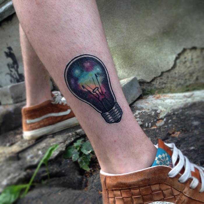 Galactic Light Bulb Tattoo by krlkrl_