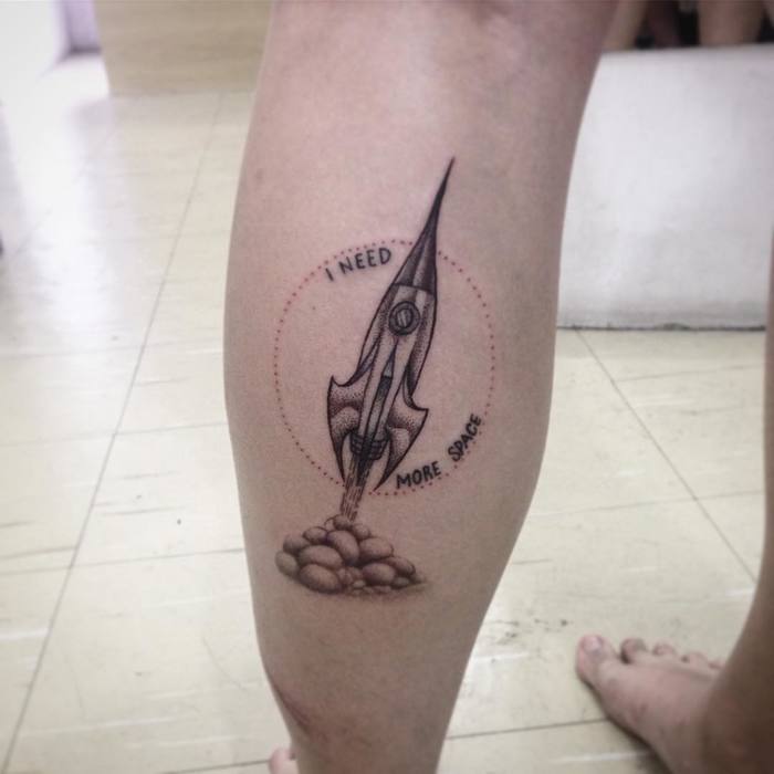 Rocket Tattoo by ventura_ink