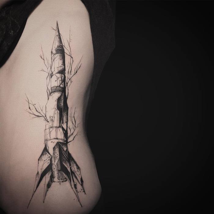 Rocket Tattoo by tattooer_nadi