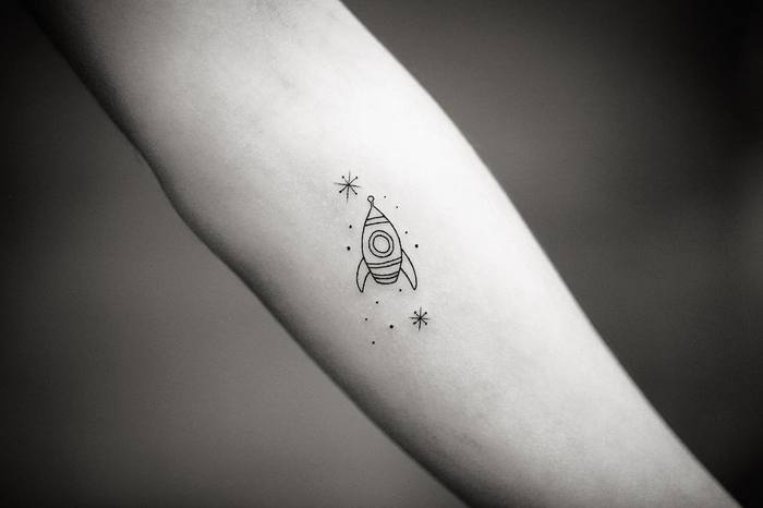 Minimalist Rocket Tattoo by robgreennyc