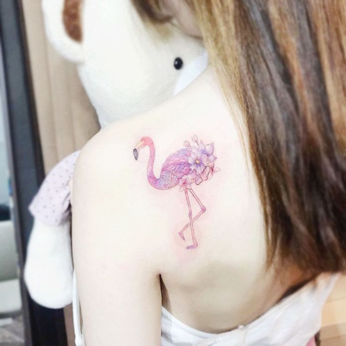 Flamingo Tattoo by tattooist_karin