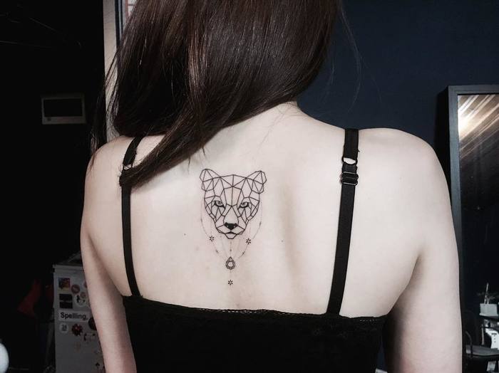 Polygonal Lioness Tattoo by _park_tae_