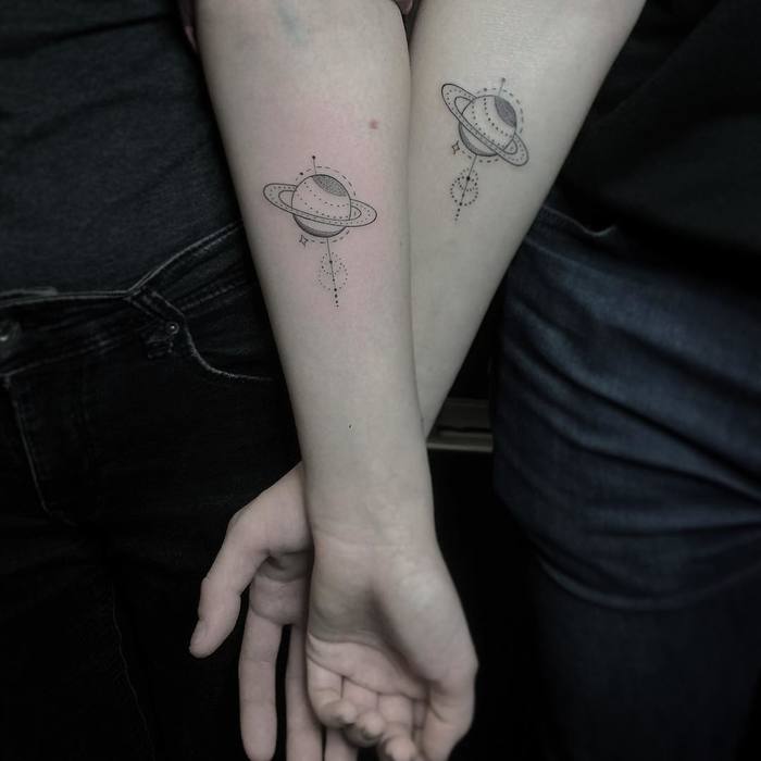 Matching Planet Tattoos by tattoo_li