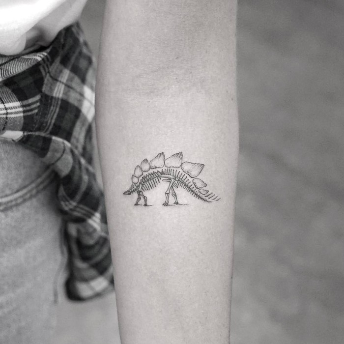 Stegosaurus Skeleton Tattoo by Mr. K