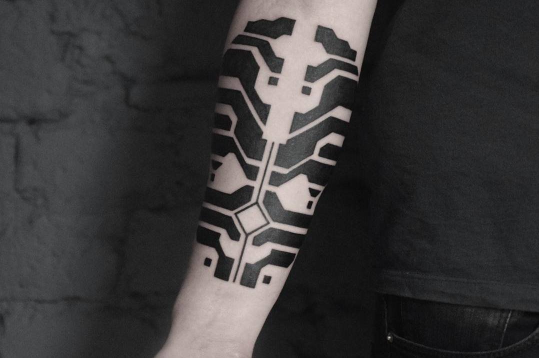 Blackwork Cybernetic Tattoos by Georgie Williams
