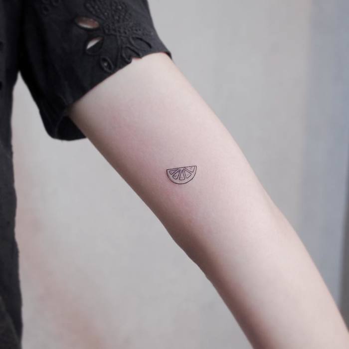 Small Lemon Slice Tattoo by Witty Button