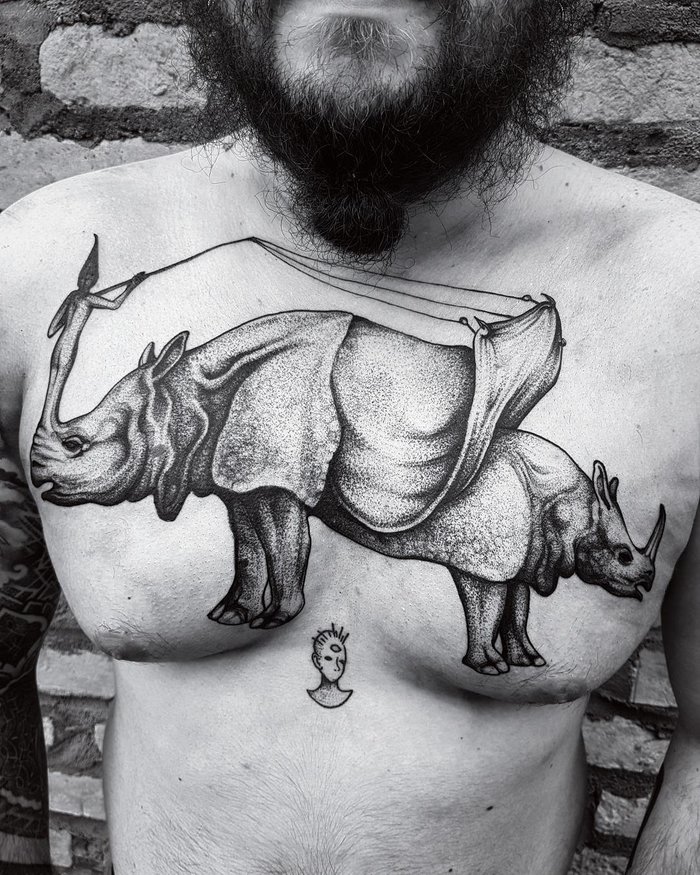 Rhino Tattoo by fetattooer