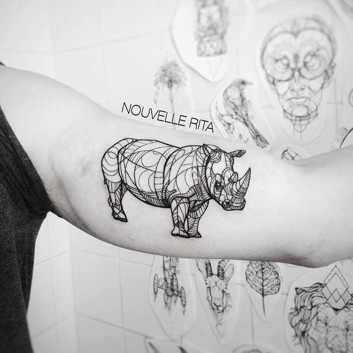 Rhino Tattoo by nouvellerita